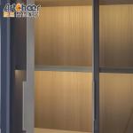 Adjustable TV Wall Cabinet in Modern Scandinavian Style with Glass Door and Wine