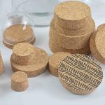 FSC OEM Decor Natural Cork Lids Glass Dome Cork Base Nontoxic