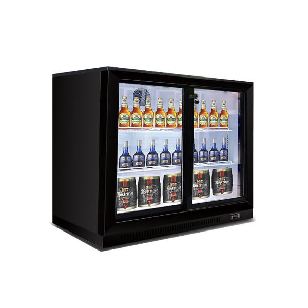 2 Doors Counter Top Beverage Fridge Beer Display Cooler Refrigerator Under Back