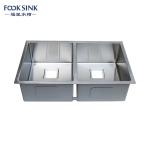 304 Stainless Steel Handmade Square Hole Double Bowl American Style Undermount