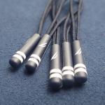Black Rubber Debossed logo Zipper Slider Puller For Garment