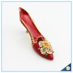 Handmade Elegant High Heel Shoes Shape Trinket Box Beautiful Flower Jewelry Box