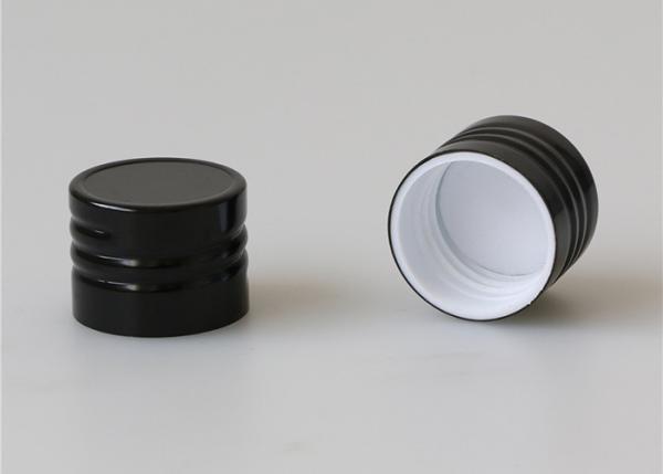 Buy cheap Plastic Storage Caps For Canning Jars Black Color Ribbed 24 / 410 from wholesalers