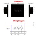Wireless WiFi Touch Wall Light Switches, Glass Panel Touch Switch AC 90-250V 5A