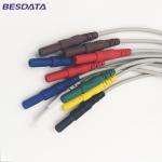 TPU Material ECG EKG Cables shielded Leadwires 4 Leads Colorized Cable Snap IEC