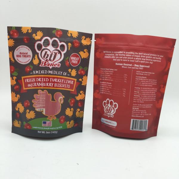 Quality customized resuable pet food pouch , stand up foil pet food pouches for sale