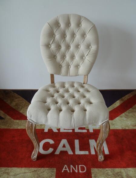Buy cheap Round back button tufted event chair new design button seat with linen fabric wedding rental chairs from wholesalers