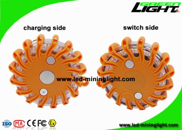 Buy cheap Waterproof IP65 Rechargeable Amber LED Road Flares Flashing Warning Light Roadside Flare Emergency Disc Beacon from wholesalers