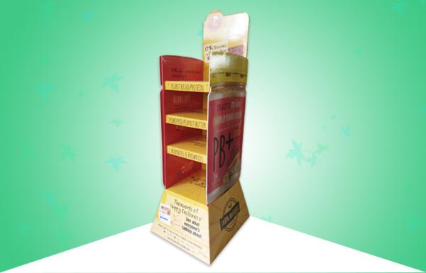 Robust POP Cardboard Display 4 Shelves Biodegradable Material For Promoting