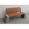 Buy cheap ODM Modern Stone And Wood Outdoor Benches With Backrest Flanged Surface Mounted from wholesalers