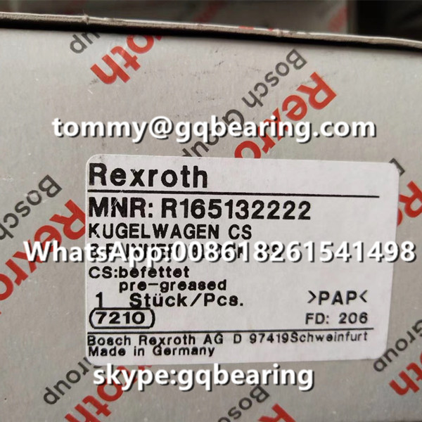 Rexroth R165132222 Steel Material Flange Type Standard Length Standard Height Runner Block