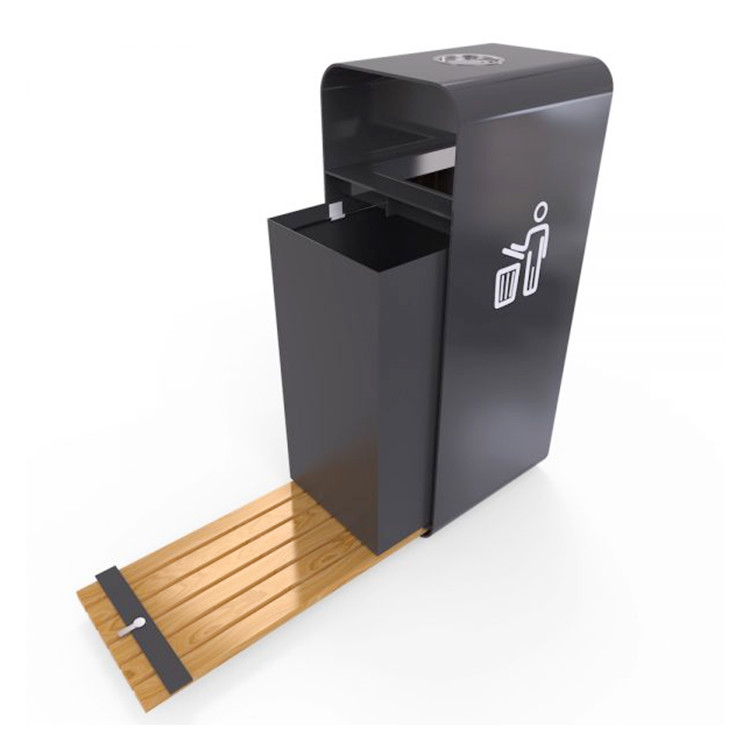 3 Compartment 40L 10.5gal Outdoor Wooden Trash Can