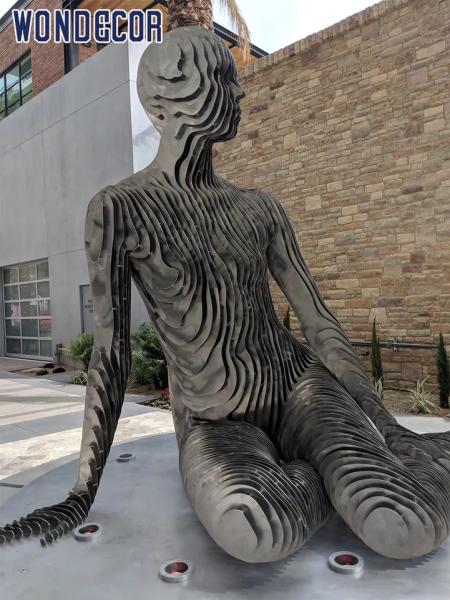 Buy cheap Outdoor Stainless Steel Garden Sculptures 165cm Sitting Women Shape from wholesalers