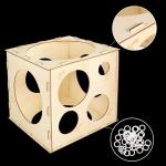 Collapsible Wood Balloon Sizer Cube Box for Balloon Decorations, Balloon Arches,