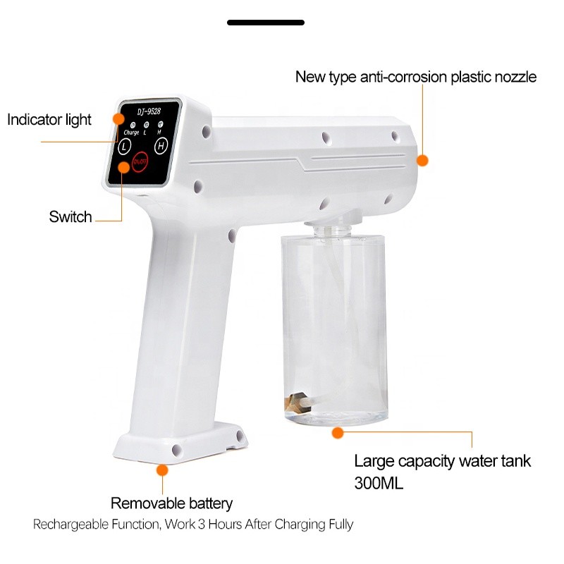 Clean Air White Disinfection Spray Gun With Large Capacity Water Tank 300ml