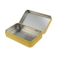 Buy cheap Child Resistant Mini Tin Cans Small Metal Box with Lid Yellow Printed Candy Mint product
