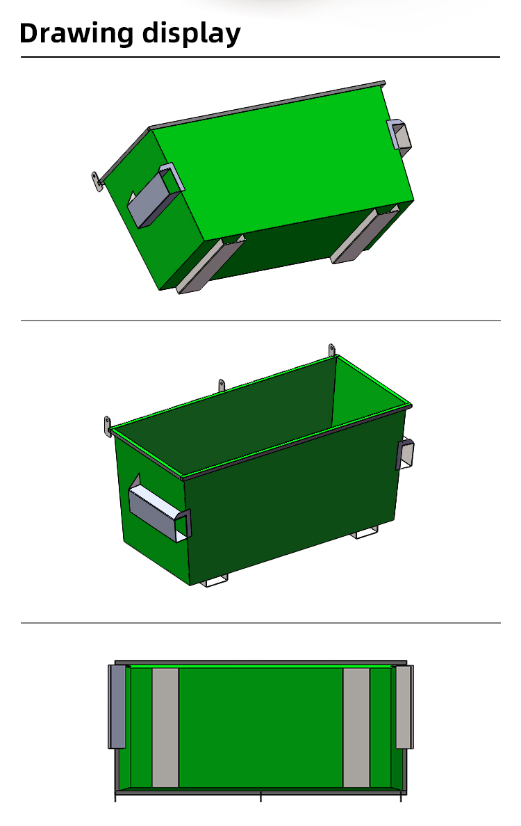 3 - 8M3 Industrial Steel Skip Bin Recycle Waste Garbage Bin For Hotels And Restaurants