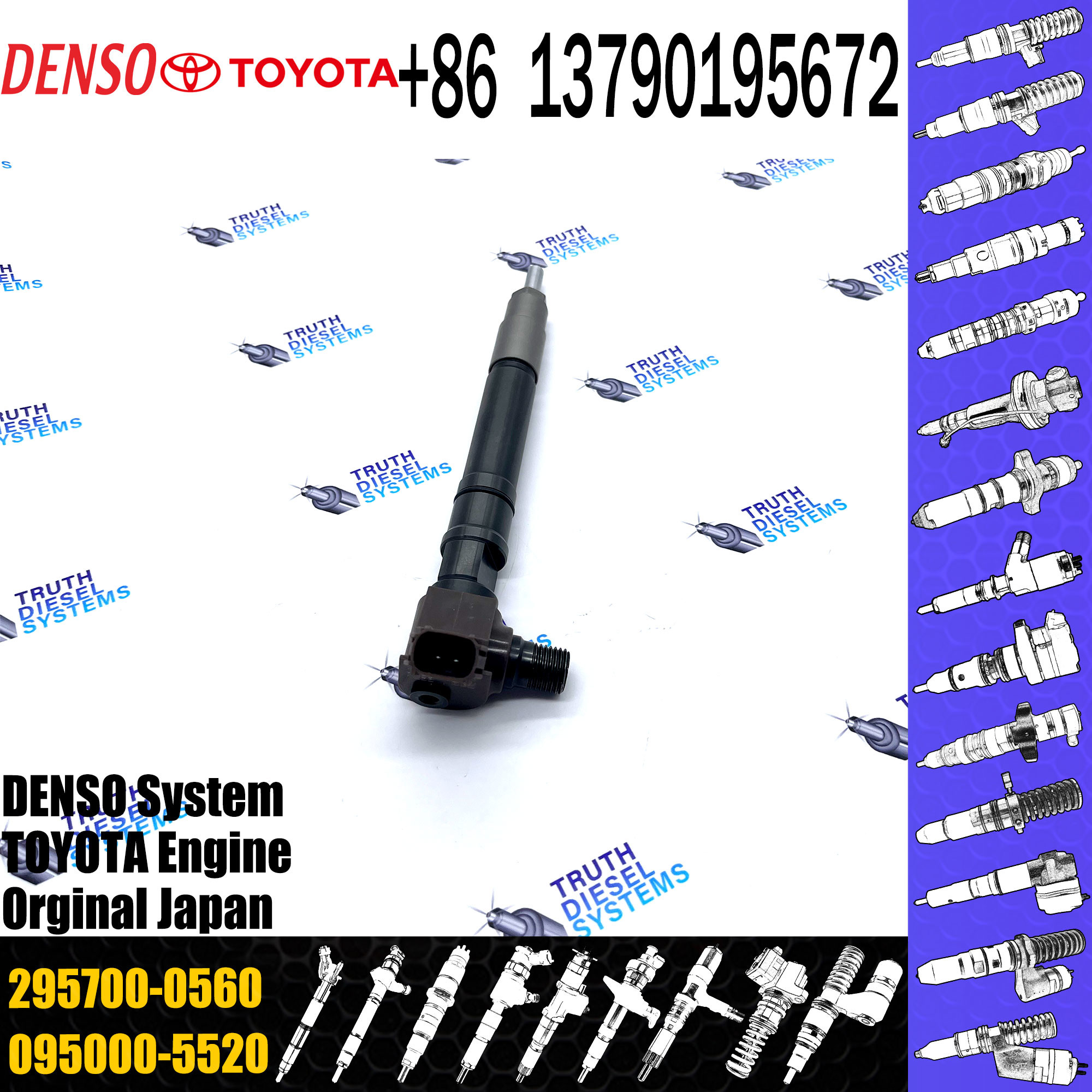 23670-0e020 23670-0e010 23670-09430 Diesel Injector For Fortuner 1gd-ftv 2gd-ftv 1gd 2gd 295700-0550 295700-0560
