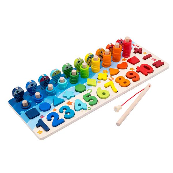 Buy cheap Math Fishing Educational Wooden Montessori Baby Toys 15cm from wholesalers
