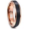 Buy cheap Elegant Gentdes Jewelry 8mm Flat Rose Gold and Matte Black Tungsten Carbide Wedding Band Ring for Setting Inlay Technology from wholesalers