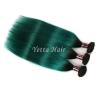 Buy cheap Dark Roots Green Ombre Human Hair Extensions / Brazilian Hair Weave from wholesalers