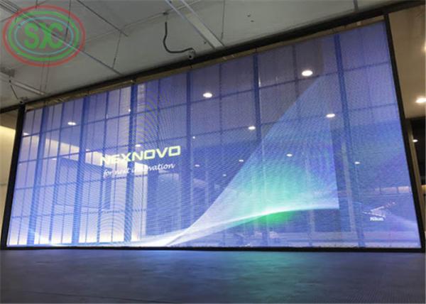 Quality Green energy transparent LED display G3.91-7.82 1000*500mm for curtain show for sale