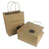 Buy cheap SGS Flexo Printed Brown Kraft Carrying Shopping Bags With Handles from wholesalers