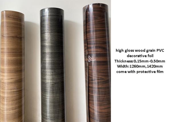 Buy cheap Mirror Like Wood Grain PVC Decorative Foil For Furniture Bedroom from wholesalers