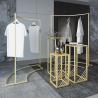 Buy cheap Gold Metal Display Fixture Clothing Modern Clothes Hanging Display Rack Stand from wholesalers