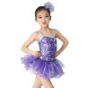 Buy cheap Sequins Hem Tires Dress Girls Dance Costume Dresses Holograms Sequins Sweetheart Top With Sequins Straps from wholesalers