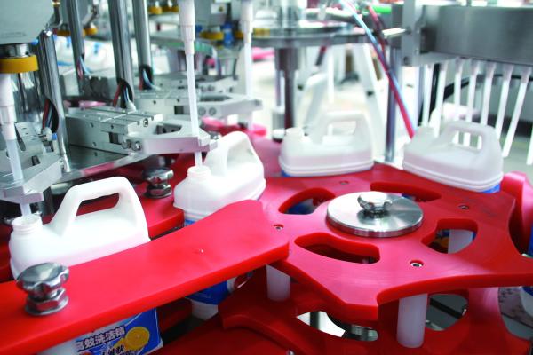 Buy cheap Huituo automatic bottle filling capping machine for cleanser essence, liquid dishwashing detergent from wholesalers