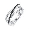 Buy cheap 2.1g 0.172cm Sterling Silver Jewelry Rings 5A CZ Triple Diamond Ring SGS from wholesalers