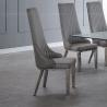 Buy cheap Mirror Silver 122cm SS Dining Chairs PU Black High Back Dining Chairs from wholesalers