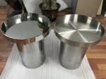 mirror silver stainless steel table base modern metal round coffee table
