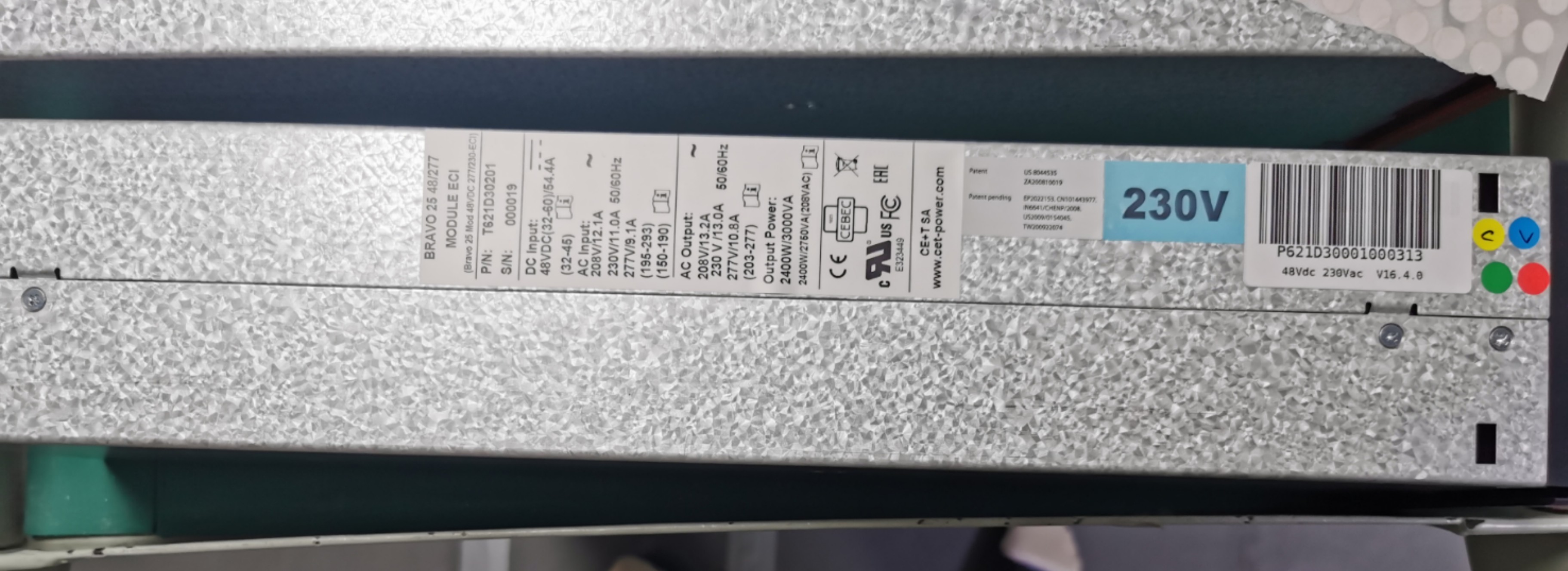 CE+T Inverter Module 230VAC 48VDC 3KVA 2.4kw Bravo 2548/230-277 PN T621D30201