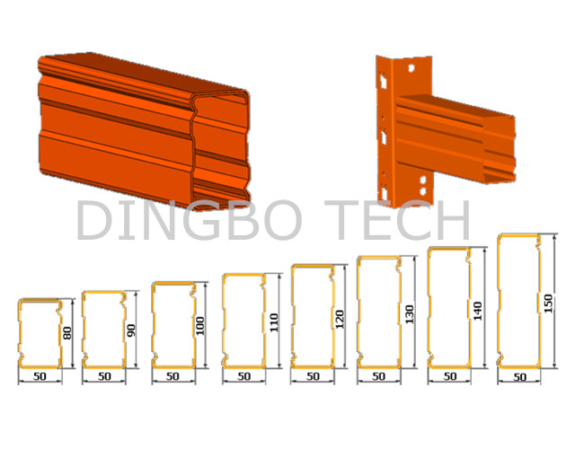 Galvanized Coil Steel Shelving Box Beam Rack Roll Forming Machine With Wall Plate Chain Drive