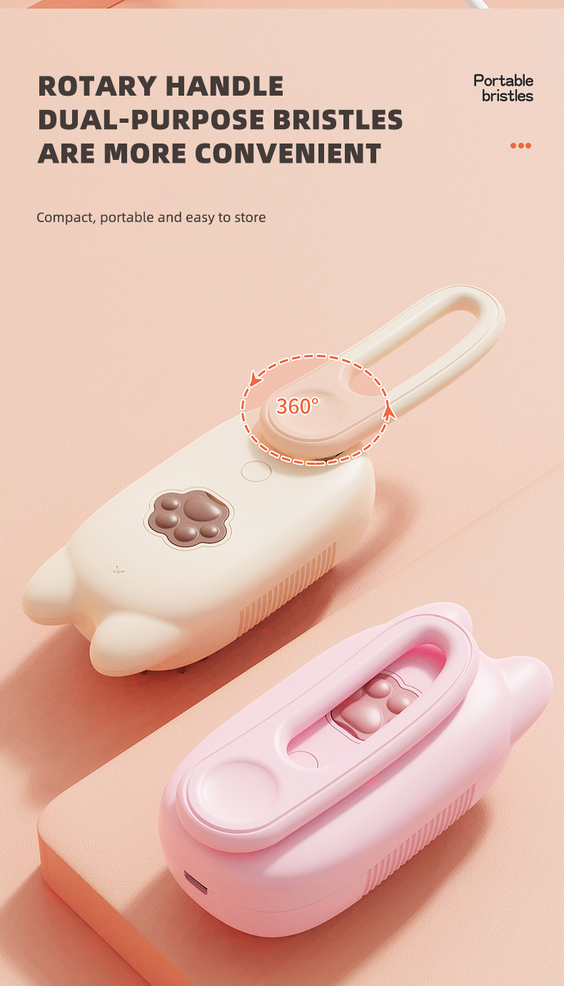 Pet Grooming Brush Cats Long Handle Electric USB Water Spray Steam Comb Dog Hair Cleaner