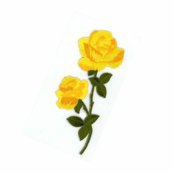 Buy cheap Fashion Iron On Embroidery Rose Patches Yellow Rose Flowered Appliques for Jeans from wholesalers