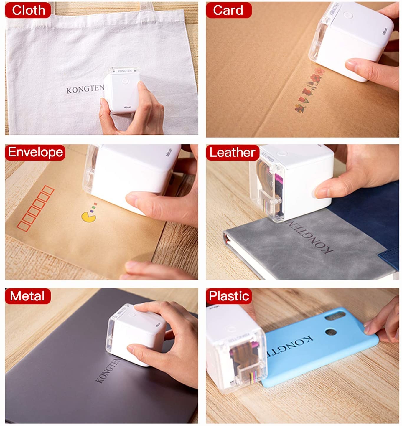 Inkjet Printer, Color Handheld Printer, Temporary tatt-oo ink Printer, MBrush Mini Barcode Printer 1200dpi with Ink Cart
