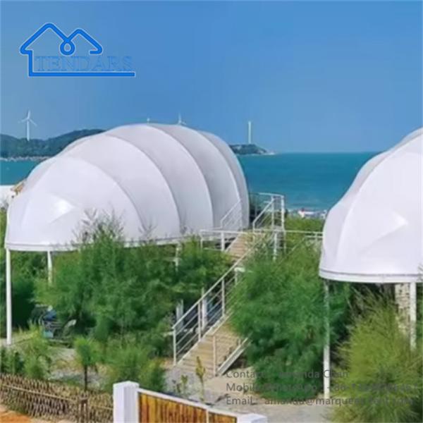 Buy cheap Luxury Beach Waterproof Glamping Tent PVDF Permanent Tent Hotel Tent Outdoor from wholesalers