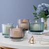 Buy cheap Unique Design Candle Holder Vertical Striped Home Decoration Candle Container Amber Blue Pink from wholesalers