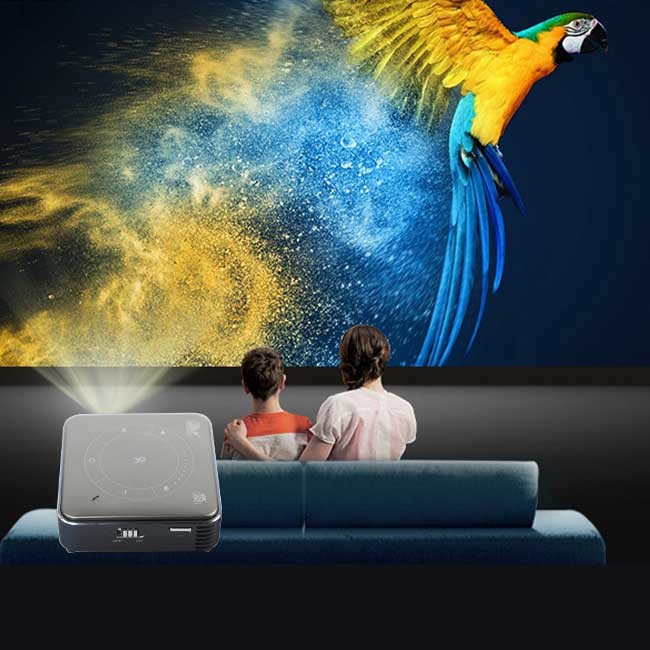 0.2" DMD DLP 4k Mini Mobile Projector With Rechargeable Battery
