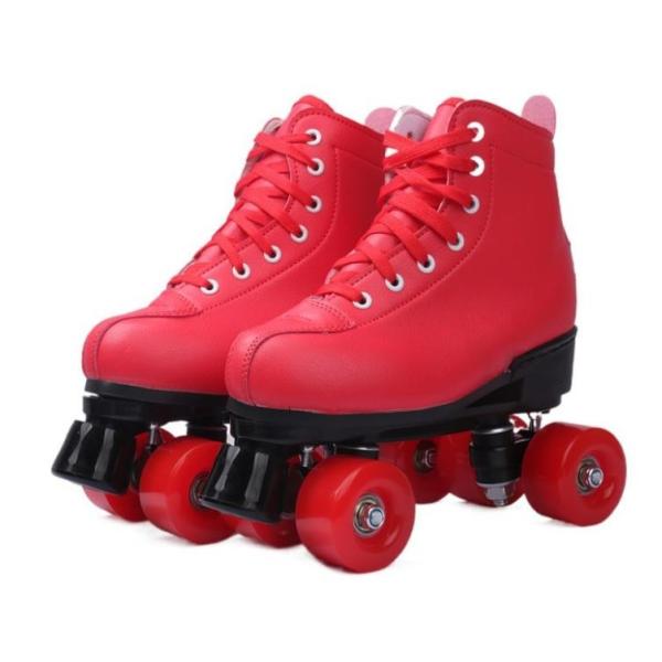 Buy cheap Brilliant Lightning PU Leather Outdoor Roller Skate Women'S Red Roller Skates from wholesalers