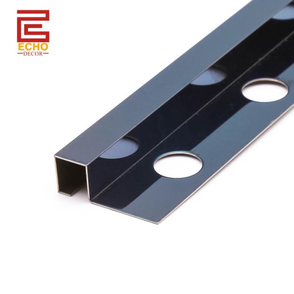 Buy cheap Square Edge Stainless Steel Tile Trim Wall Tile End Trim Black from wholesalers