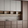 Buy cheap Custom New Luxury Modern Wood Door Material Wood Grain Kitchen Cabinets for Villa from wholesalers