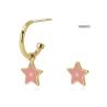 Buy cheap Cute Pink Childlike Star Hoop Earrings 18K Gold Stainless Steel Earrings from wholesalers