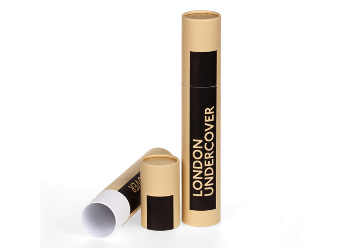 Yellow Printing Paper Tube Packaging , Custom Carboard Package