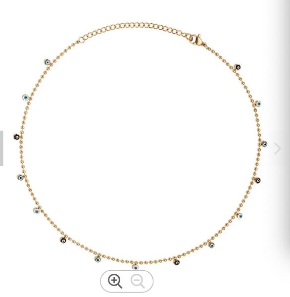 Buy cheap 18K Gold Plated Stainless Steel Jewelry Ball Chain Epoxy Eye Ball Charms For Ladies from wholesalers