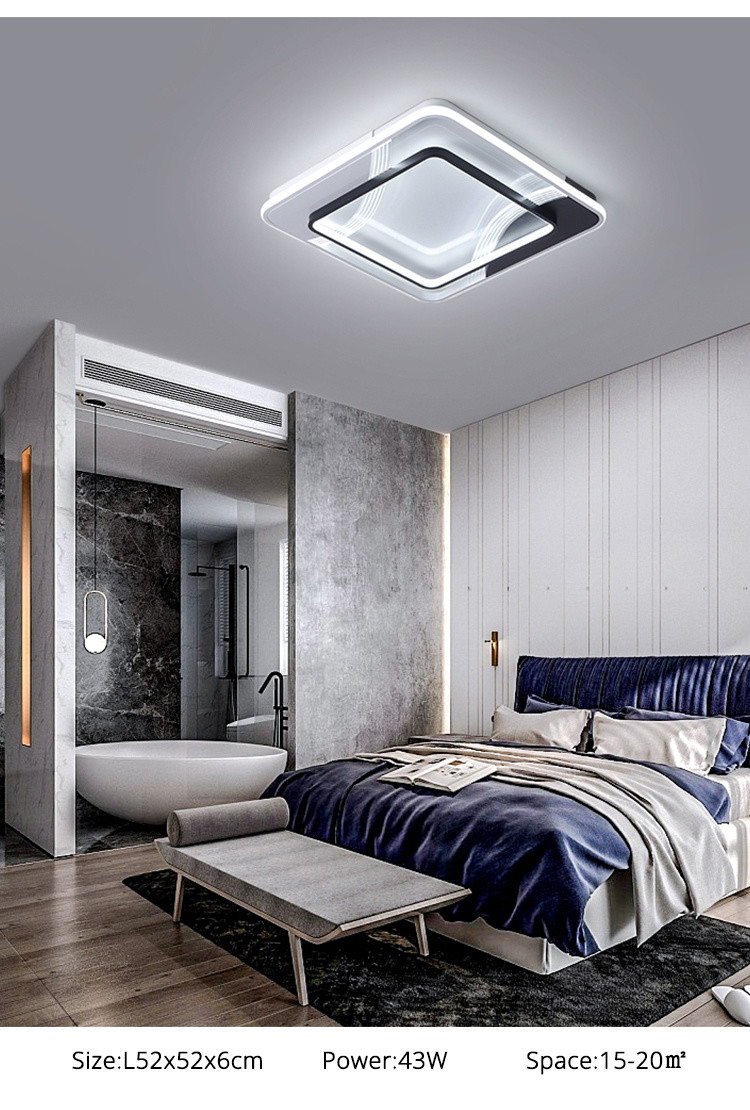Round Square Led ceiling lamp For Living Room Lights Bedroom Black White ceiling Lights(WH-MA-264)