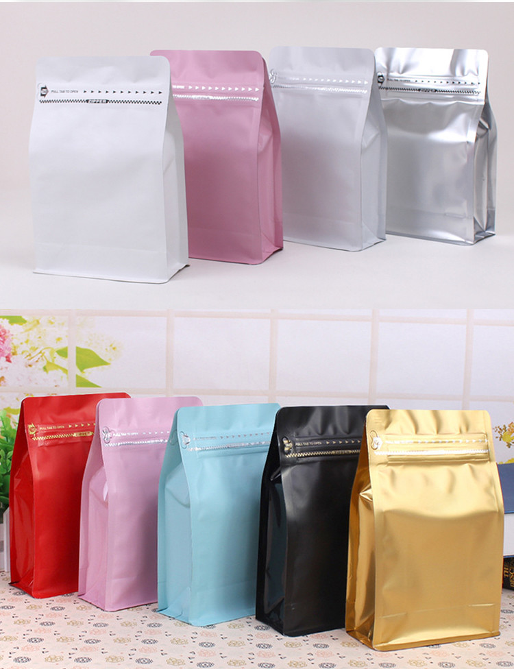 Colorful Aluminum Foil Stand Up Zipper Pouch Coffee Bag With Valve